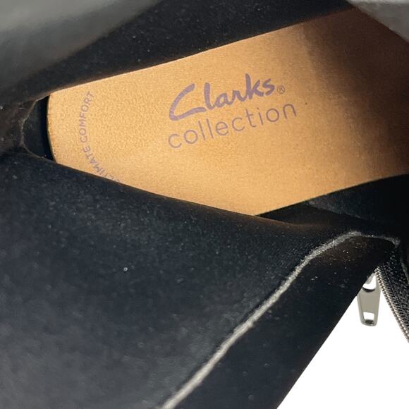 Clarks Hearth Maye Black Nubuck Lace Up Boot 11 New - Picture 15 of 16